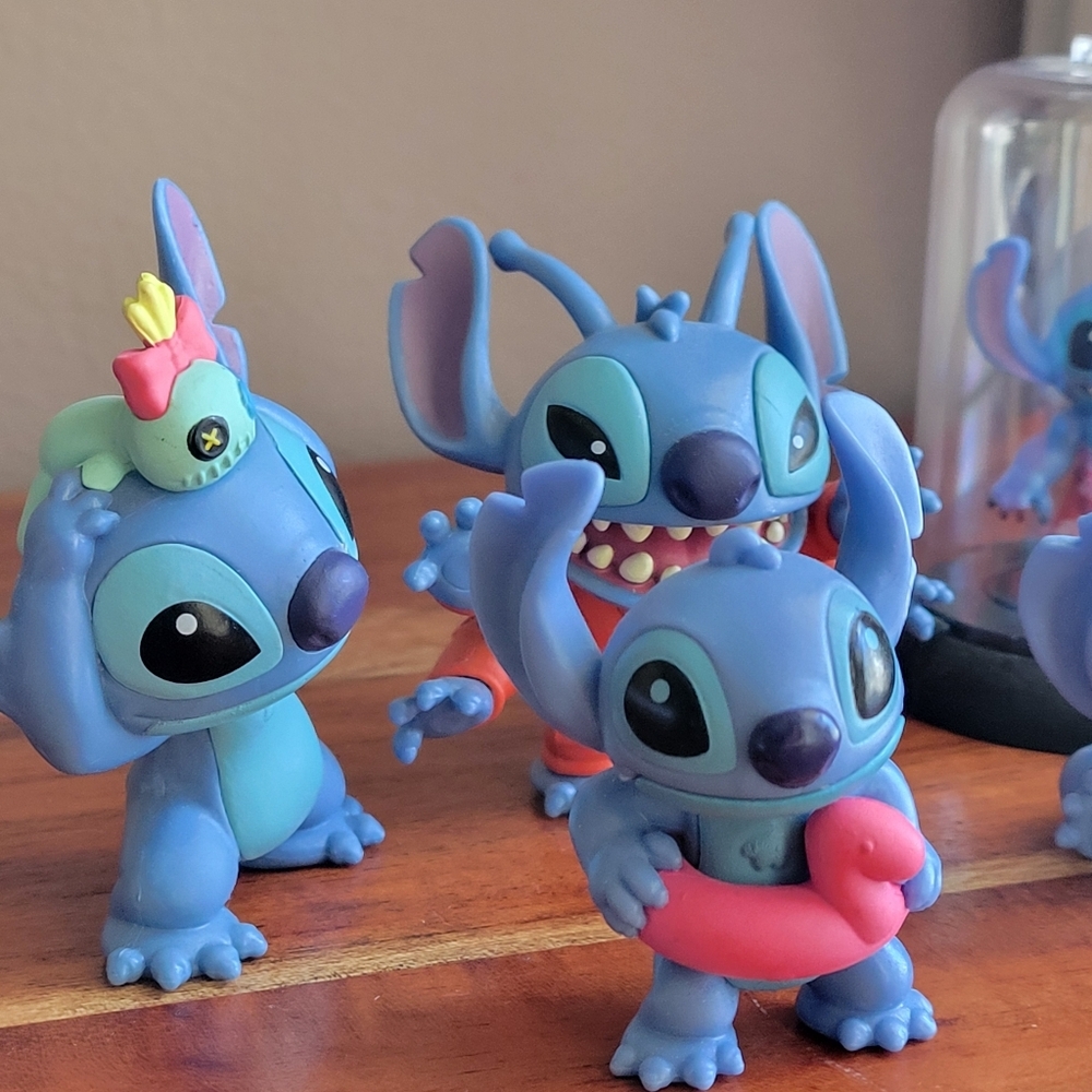 Lot of 5 Mini Character Figures Lilo & Stitch Disney Cartton Pvc Toy Plastic - Picture 2 of 7